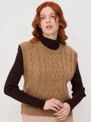 Kamizelka Newvay #BY222-14055 karamelnyj kofe