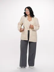 Żakiet FASHION CENTRE #L-3957/Molochnyj v kletku