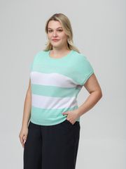 Джемпер Romgil арт. РВ0516-ХМ4 бирюзовый, белый, серебро