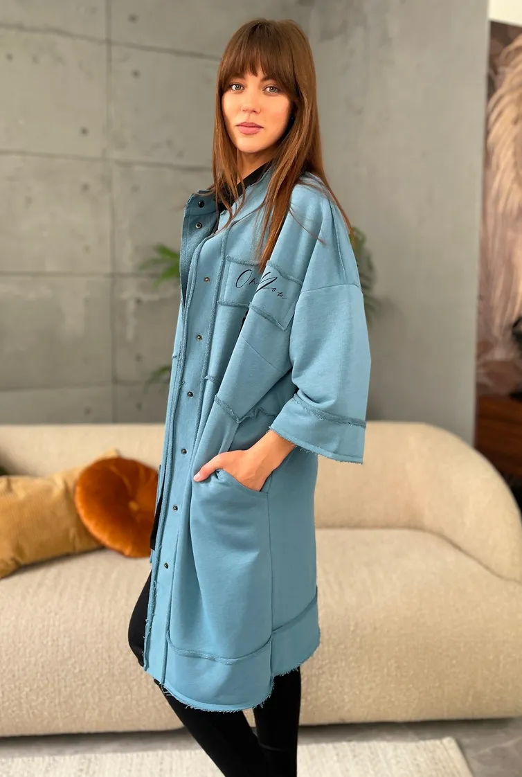 Sweter Rumoda #2019 sero-goluboj
