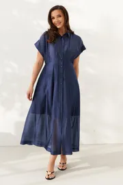 Sukienka Alta Moda #1091-1 sinij