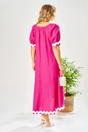 Dress Ava fashion #M-212 fuksiya
