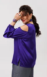 Bluzka Anelli Laurel 1595 indigo