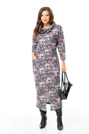 Sukienka Michel Chic #2145/1 serebro, bordo