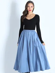 Spódnica DS Trend #Yu-0270 (Shirokie zhesty, blyu)