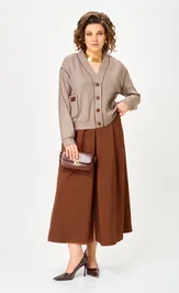 Suit Aira Style 24131 komplekt bezhevo-korichnevyj
