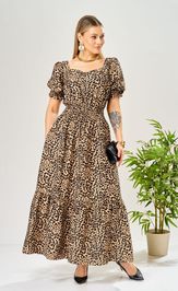 Sukienka Ava fashion M-197 leopardovyj