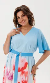 Sukienka Anelli Laurel 1857 golubye cvety