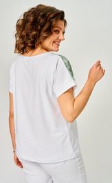 Блуза Rumoda 2258 (короткий рукав) белый-зеленый