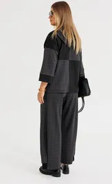 Garnitur Anastasia 1393 grafit (print kletka)