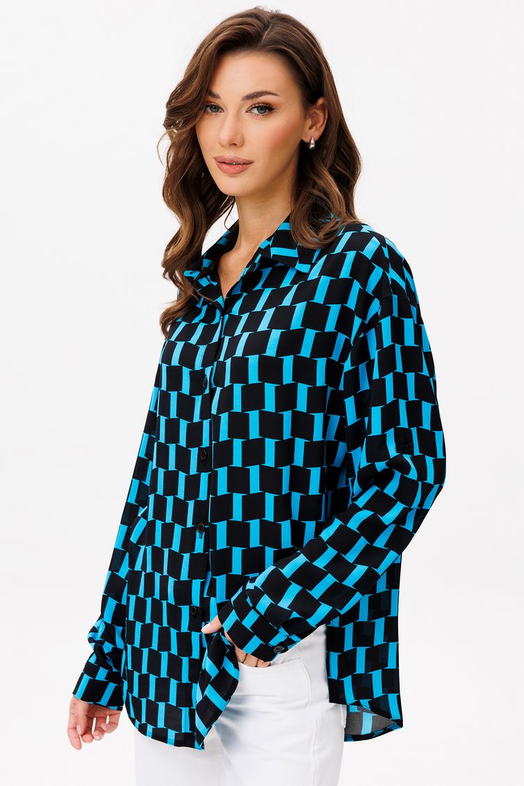Blouse VIZAVI #735 cherno-goluboj