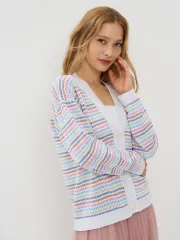 Кардиган Newvay арт. 9241-91042 бел/гол/натюрель/тиффани/ роз/какао