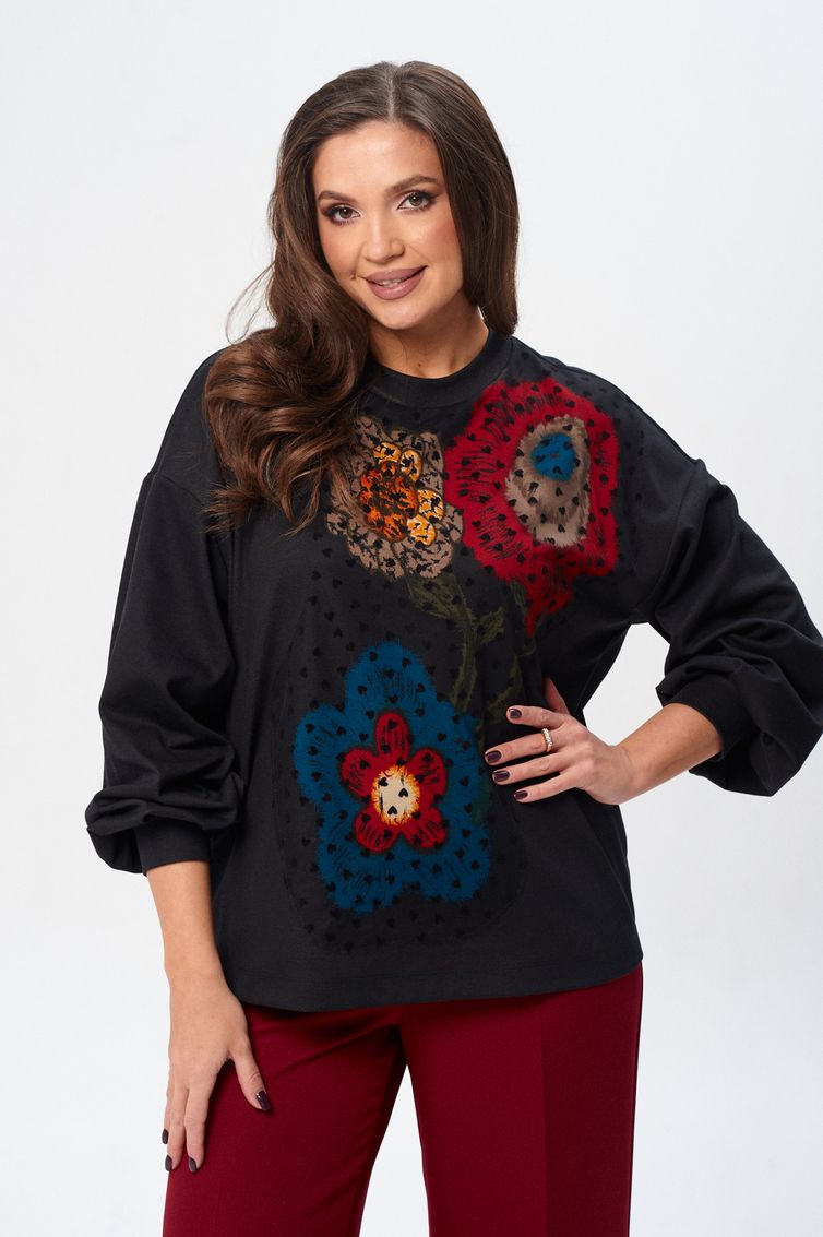 Джемпер GIZART арт. 15345 син бордо беж