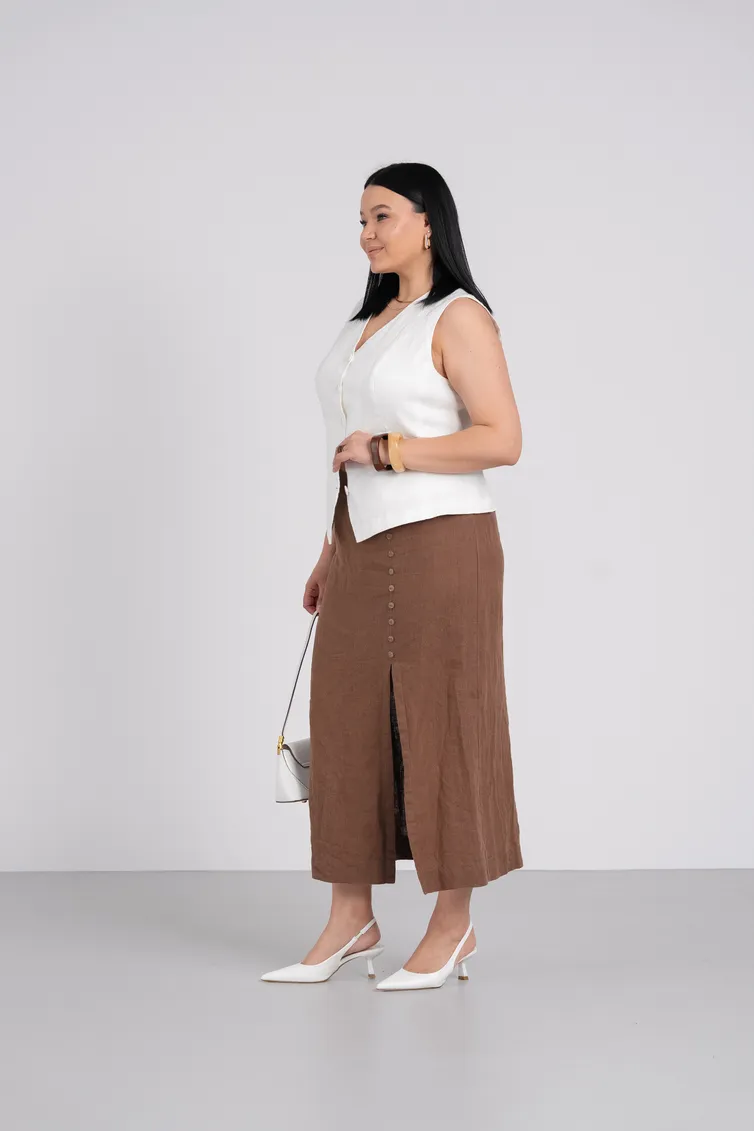 Юбка FASHION CENTRE арт. Л-3947/Кофейный