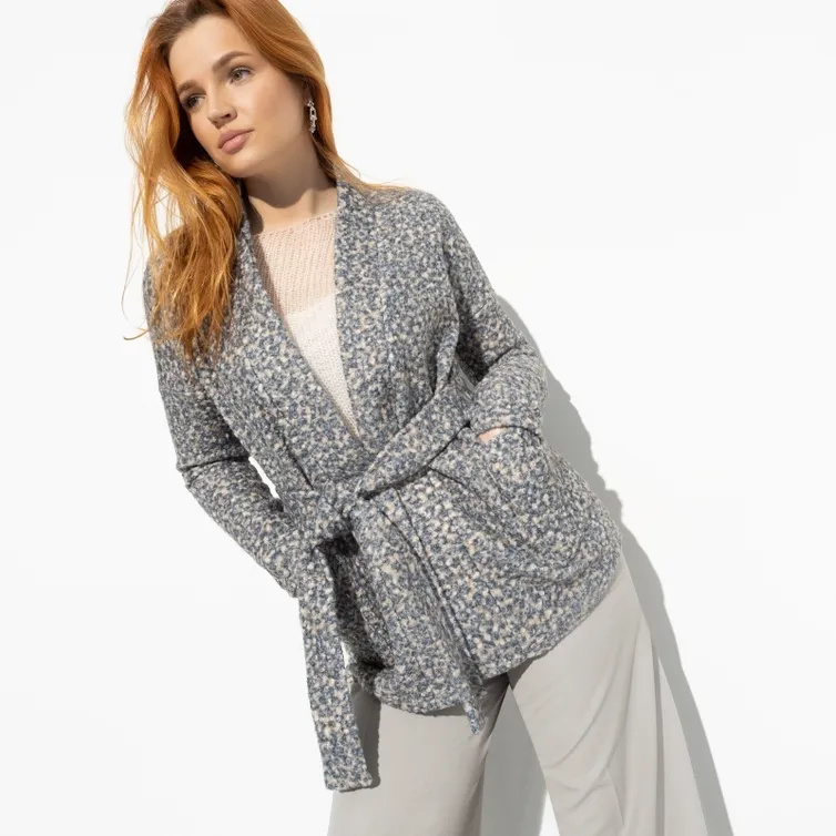 Sweter CHARUTTI #Stil bez povoda (blue brown, s poyasom)