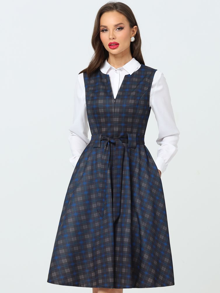 Платье DS Trend арт. С-0255 (Деловой квартал, нью клетка)