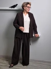 Trousers NOVITA #1481 korichnevyj