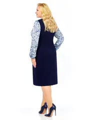 Sukienka Linia L #B-2087 temno-sin