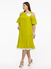 Dress Avila #0930 zhelto-zelenyj