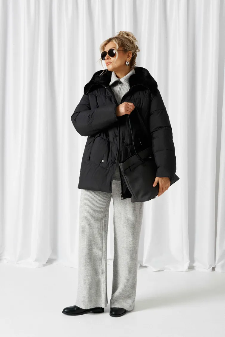 Coat Beautiful & Free #1018 chernyj