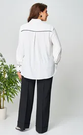Рубашка Ava fashion М-142 молочный