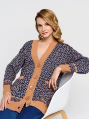 Кардиган Newvay арт. 9232-91007 карамель/индиго