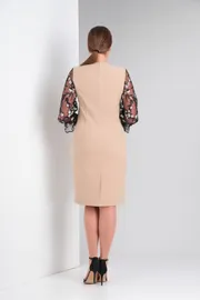 Sukienka Vilena-fashion #771 bezhevyj + chernyj