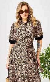 Платье Ava fashion М-194 черный-бежевый