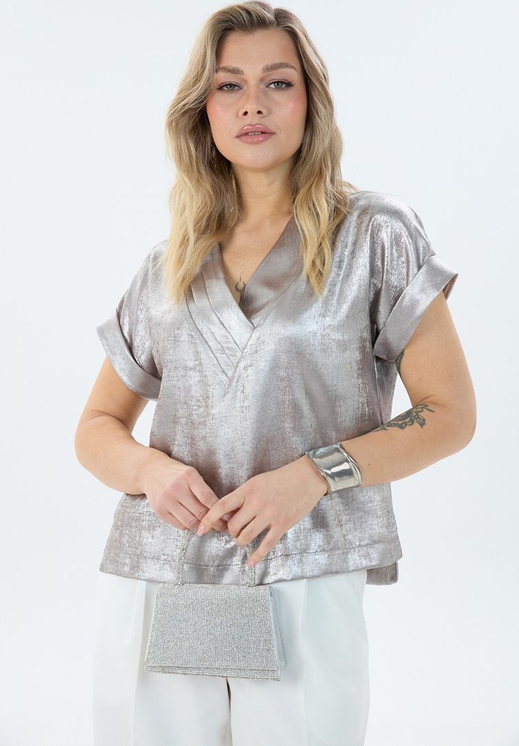 Bluzka LM project #M 0092 shimmer bezhevyj