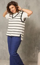 Жилет BegiModa 7017 чёрно-белый