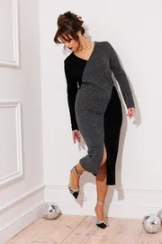Sukienka GIZART #5344 chern serebro