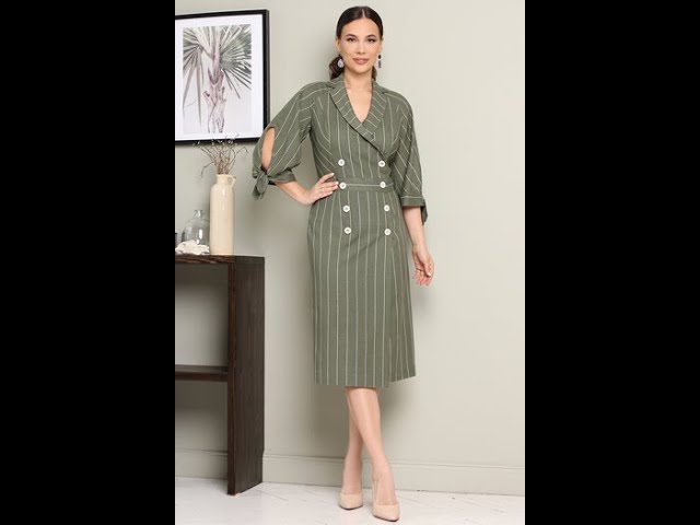 Летнее льняное платье Мода-Юрс 2650 zelenyj