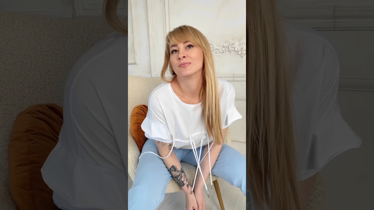 Висящие шнурки. Блузка 2183 Rumoda