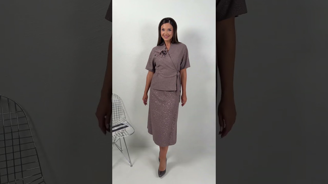 Элегантный нарядный костюм с юбкой Мода-Юрс арт.  2984 kapychino  #fashion #мода #стиль