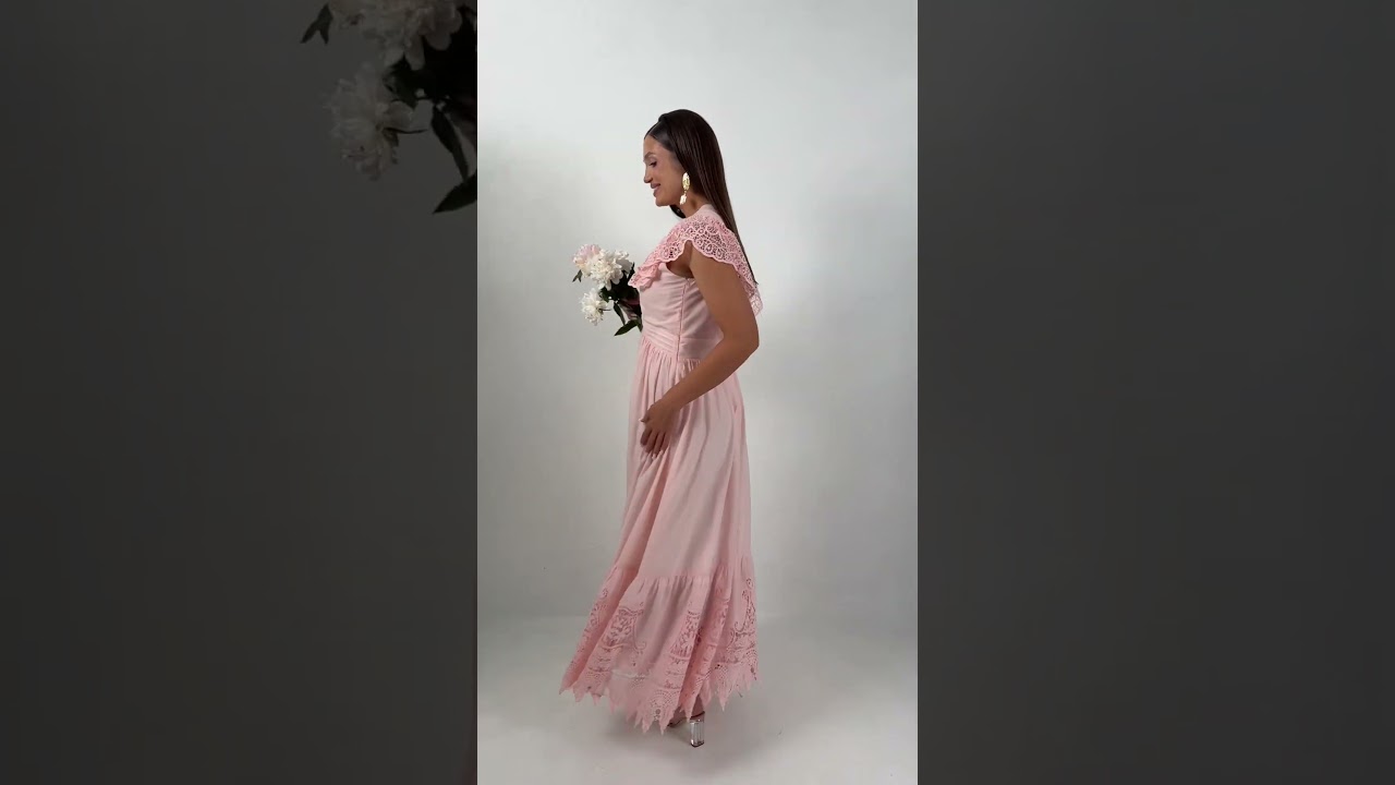 Платье из хлопка с ришелье Мода-Юрс арт. 2982 persik new  #fashion  #мода  #style