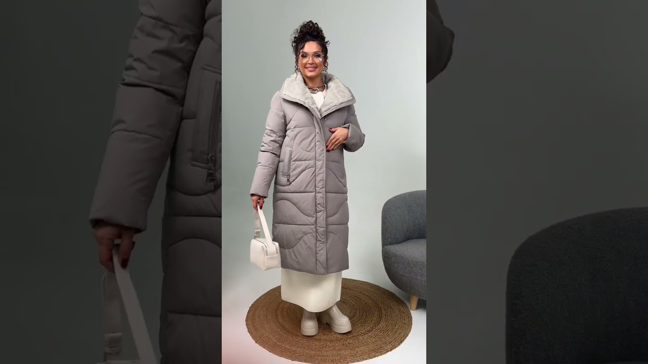 8012 пальто женское размерный ряд с 46 по 56 цвет капучино