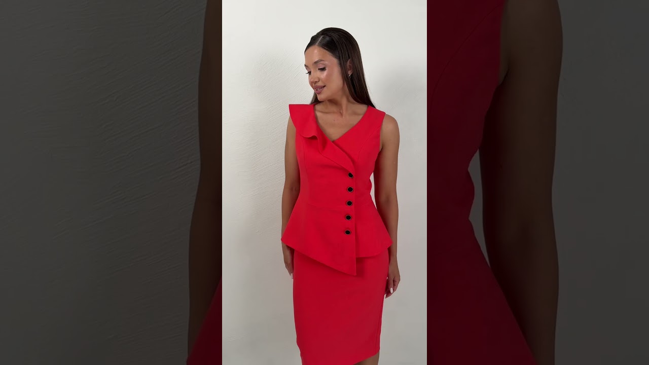 Элегантный костюм-двойка 2977 korall  #fashion  #брендыодежды  #style