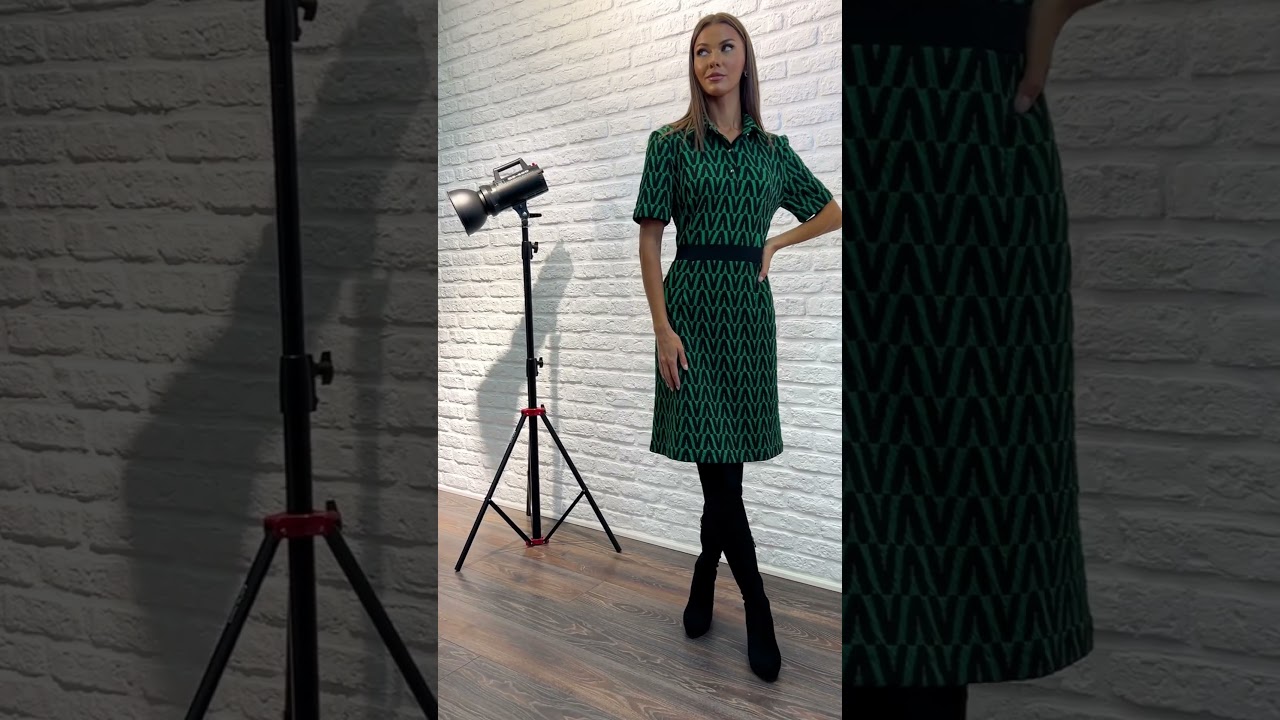 Платье женское VIZAVI 807 цвет чёрно-изумрудный принт #брендыодежды #fashion #fashionstyle #ootd