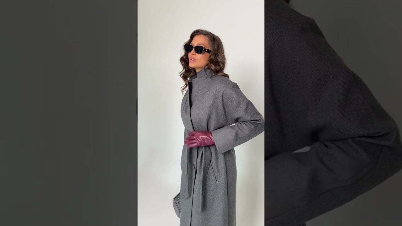 6225 пальто женское размерный ряд с 46 по 56 цвет графит