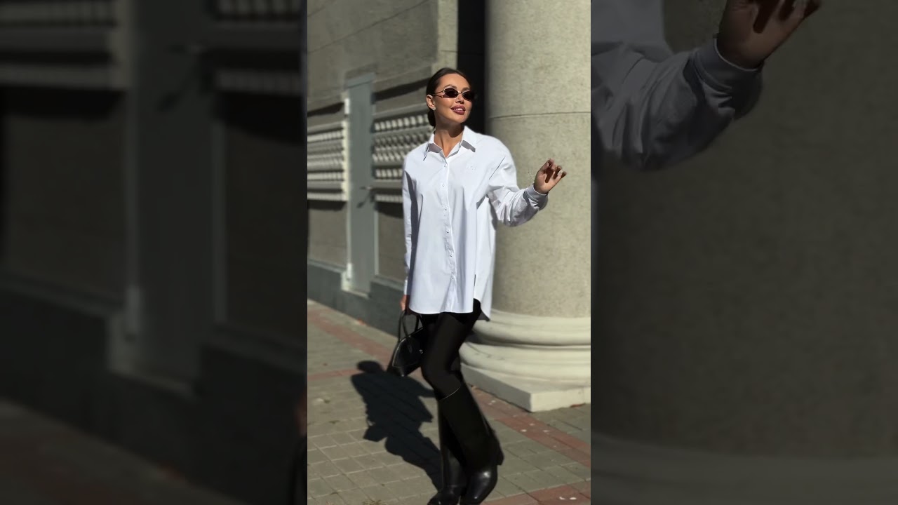 Стильная белая рубашка - база, которая собирает дорогой образ. 25-591-1 URS.by