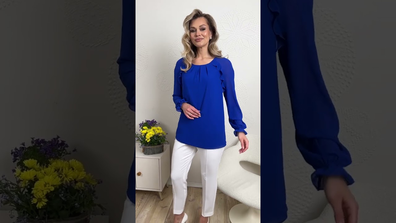 Шифоновая блуза в васильковых тонах Мода-Юрс 2694b vasilek  #style  #fashion  #мода  #одежда
