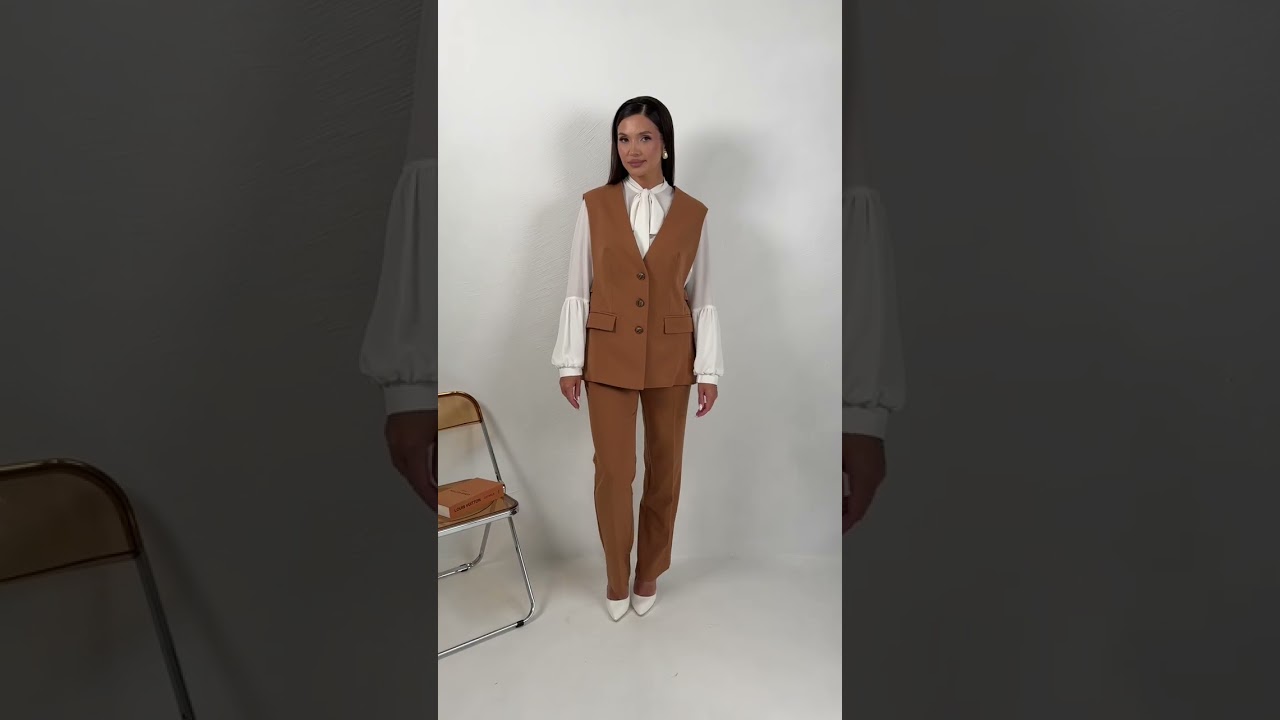 Деловой костюм-двойка с жилетом Мода-Юрс арт 2961 oreh  #fashionstyle  #fashion  #style