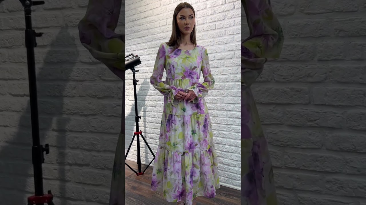 Платье женское VIZAVI 830.2  сиреневые и салатовые цветы #fashionstyle #модныепоказы #fashion