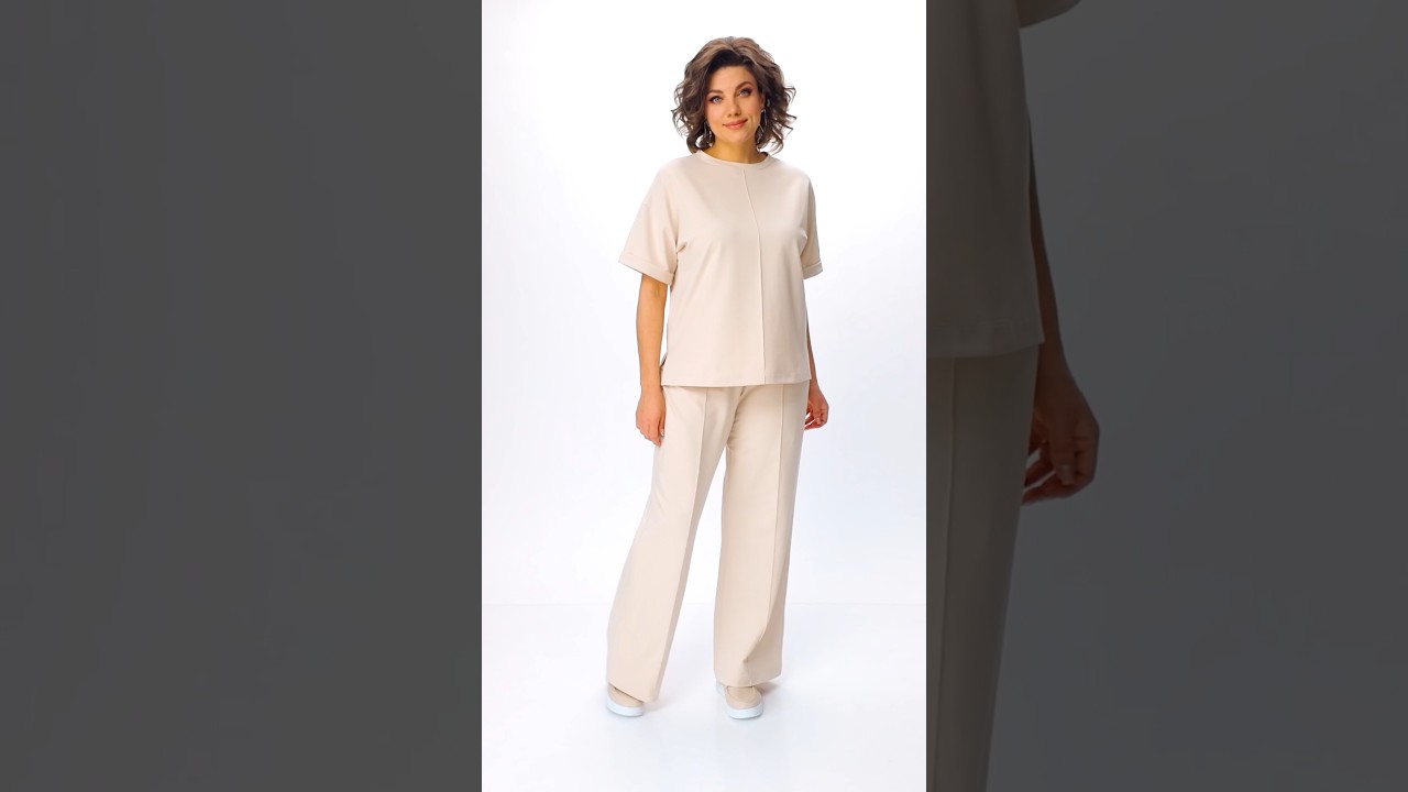 Костюм женский из трикотажной ткани Rumoda 2144 бежевый #fashion #одеждаизбелоруссии #style  #стиль