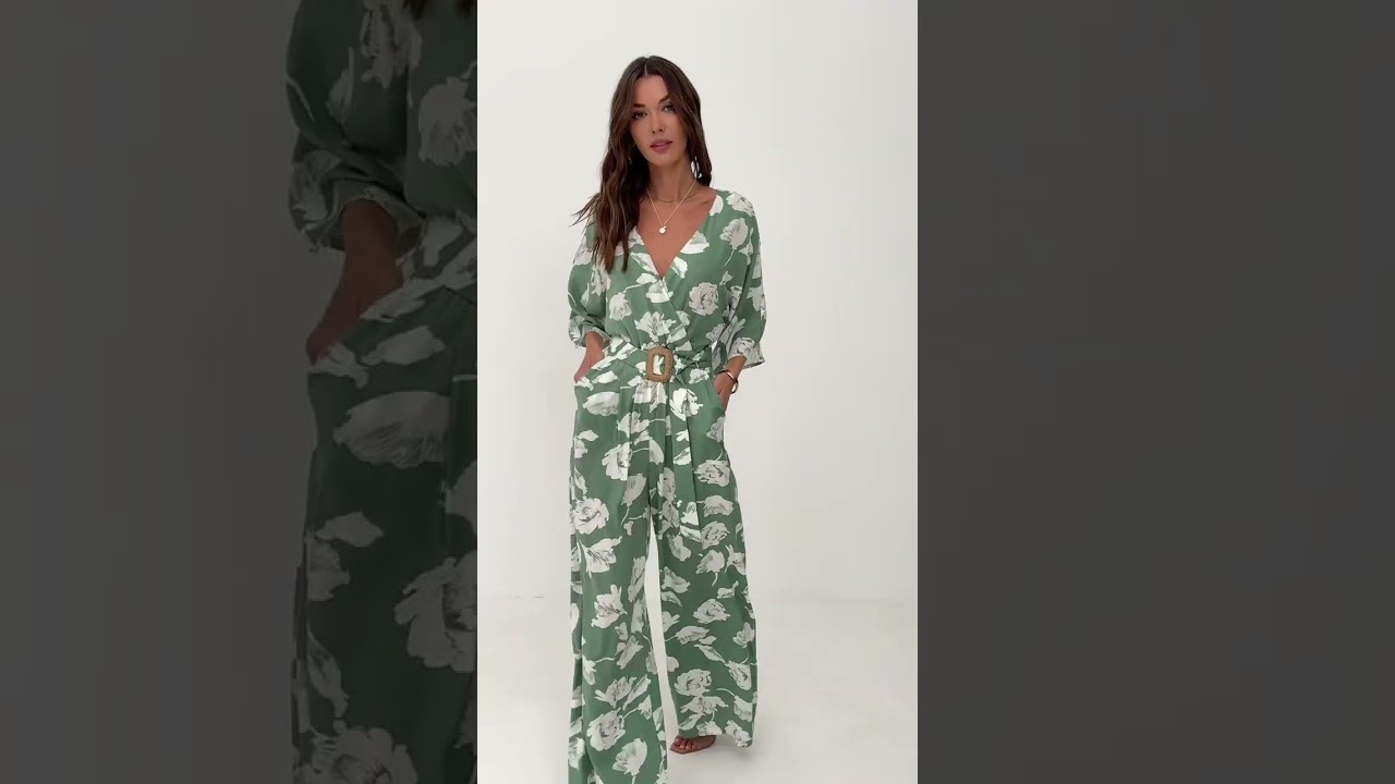 Модель 4131 Комбинезон зеленый Люше