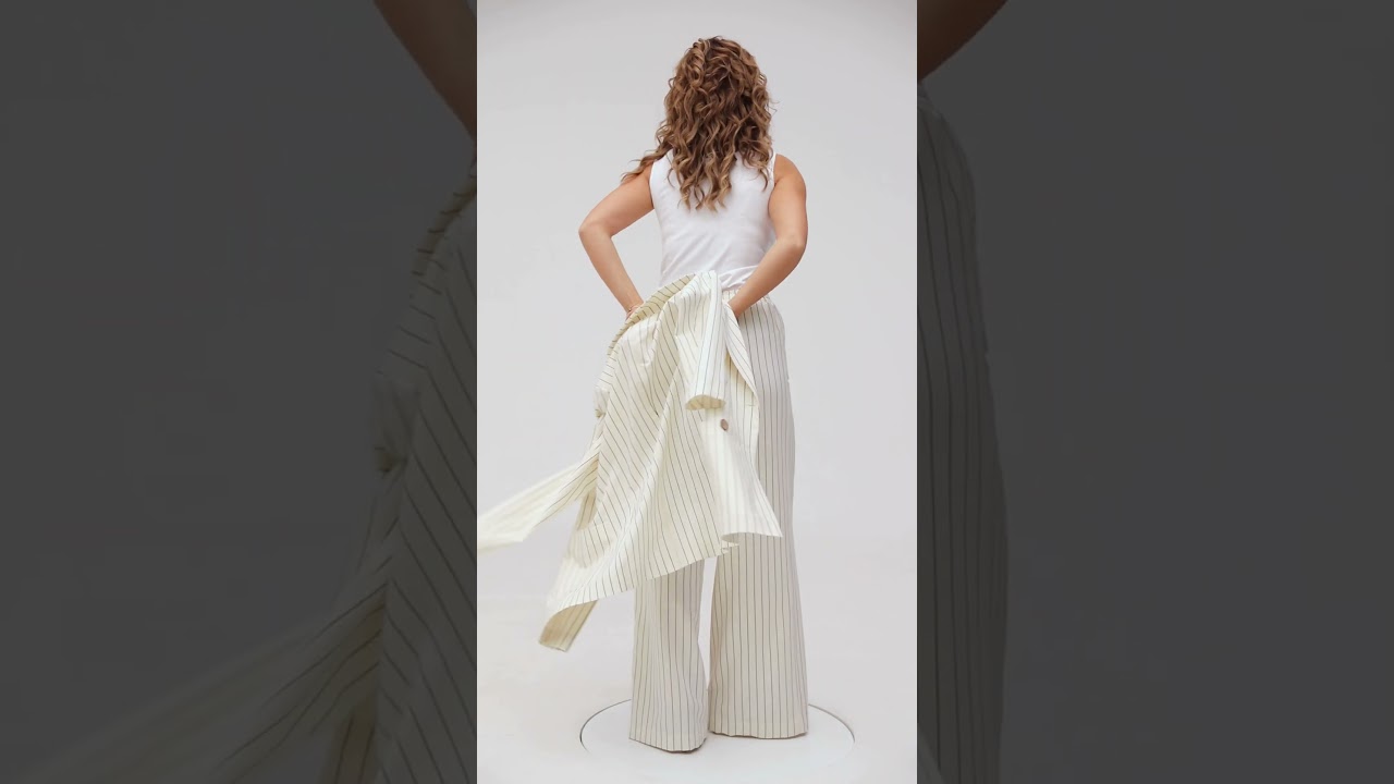 костюм полоска лен