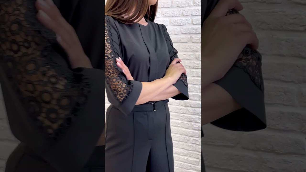 Кружевная Блуза VIZAVI 680 черного цвета #fashion #fashionst #брендыодежды #стильxl #lookatme #ootd