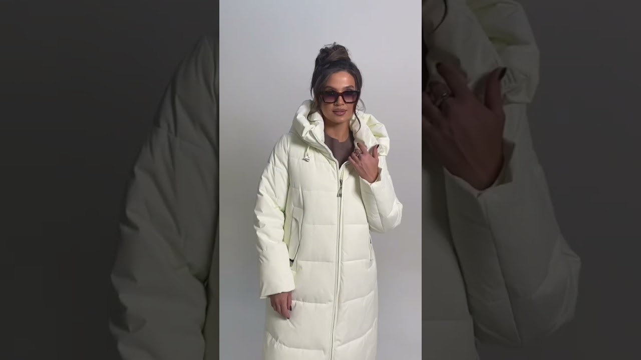 6293 пальто женское стёганое размерный ряд с 42 по 50 цвет ваниль