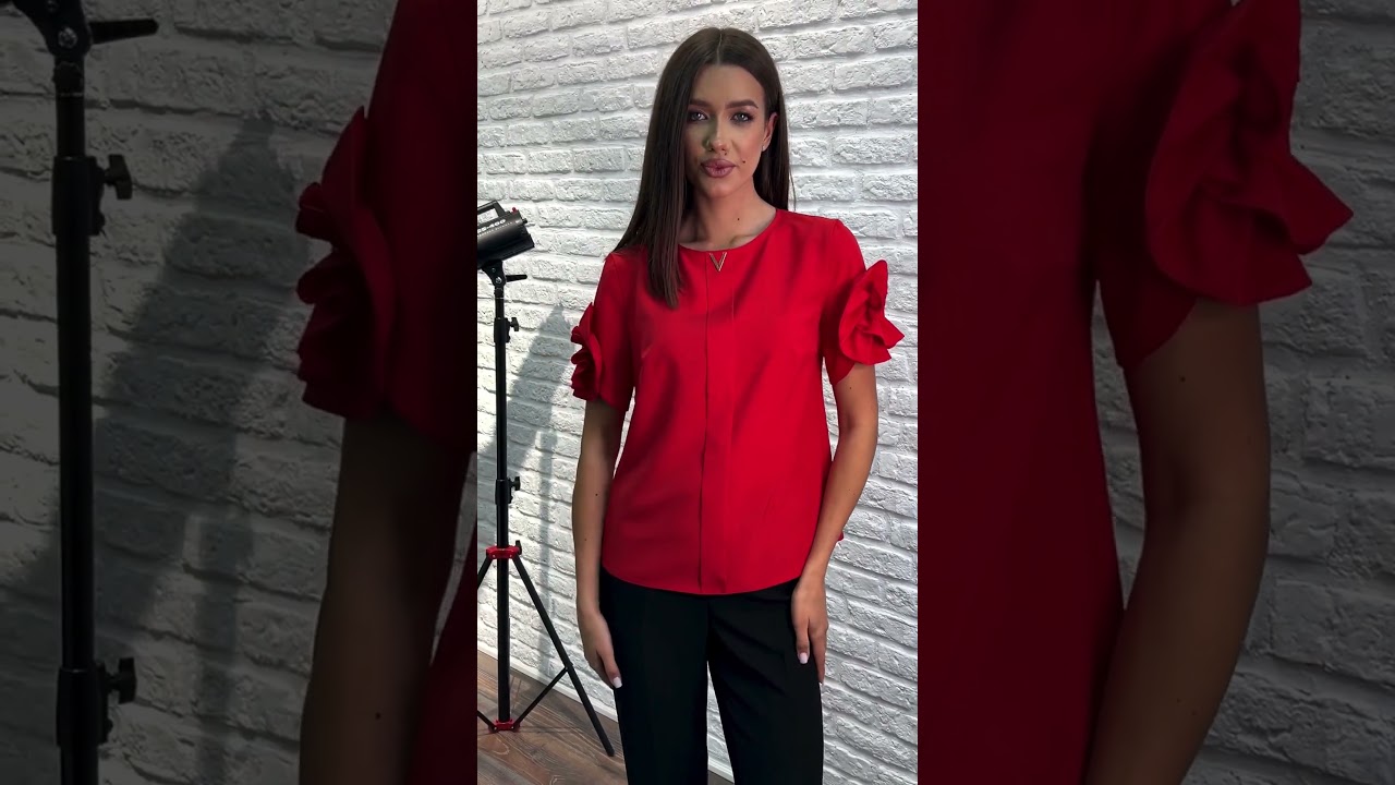 Блуза VIZAVI 722 красного цвета #модныепоказы #fashion #стильxl #брендыодежды #fashionstyle #style