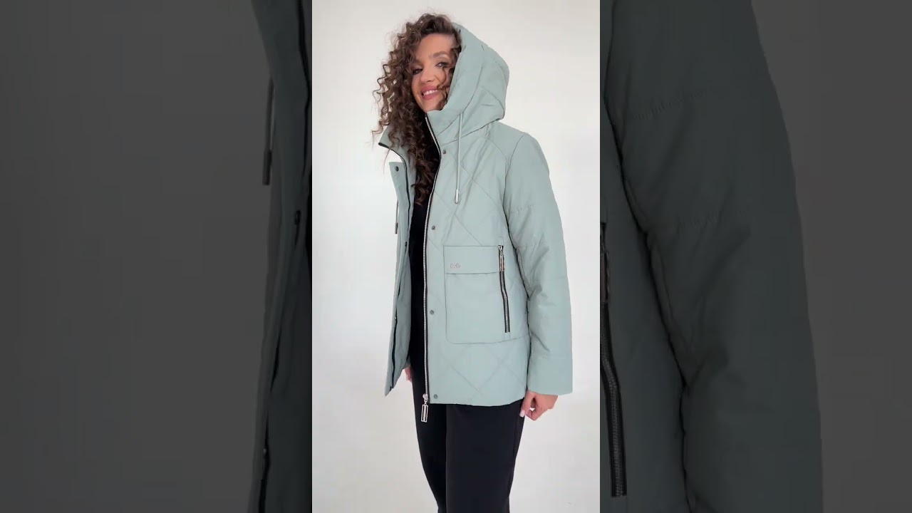 6091 куртка женская цвет мятный размерный ряд 48-58